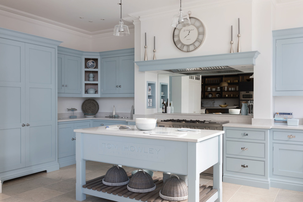 Light Blue Traditional Shaker Kitchen - Traditional ...