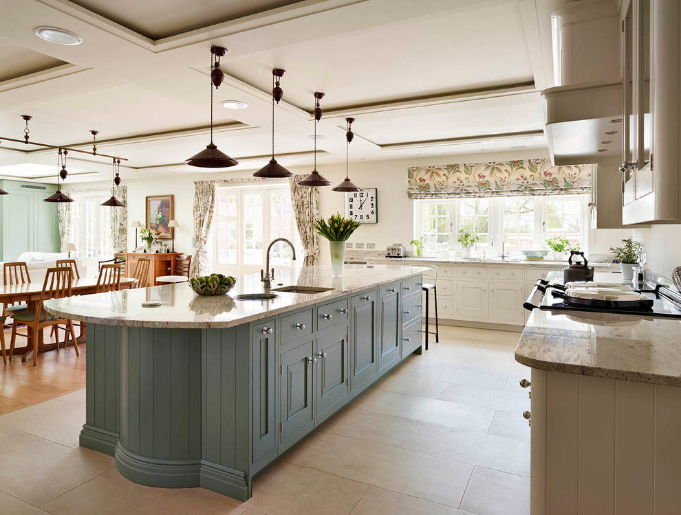 Light Coloured Hand Painted Kitchen in Traditional English Design