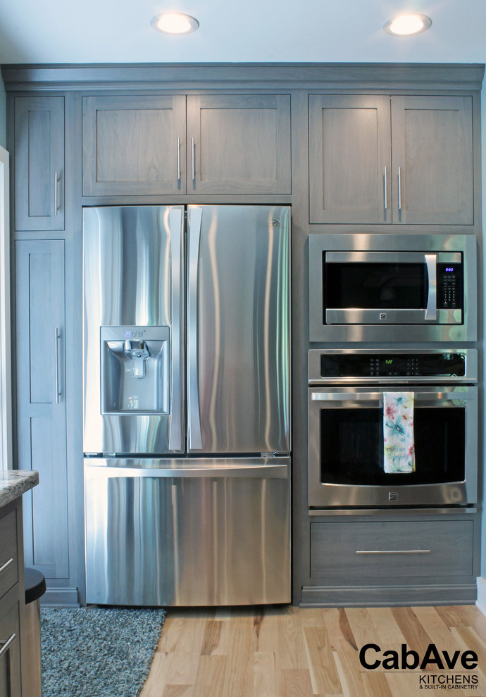 Light Gray Kitchen with Dark Gray Island Transitional Kitchen New