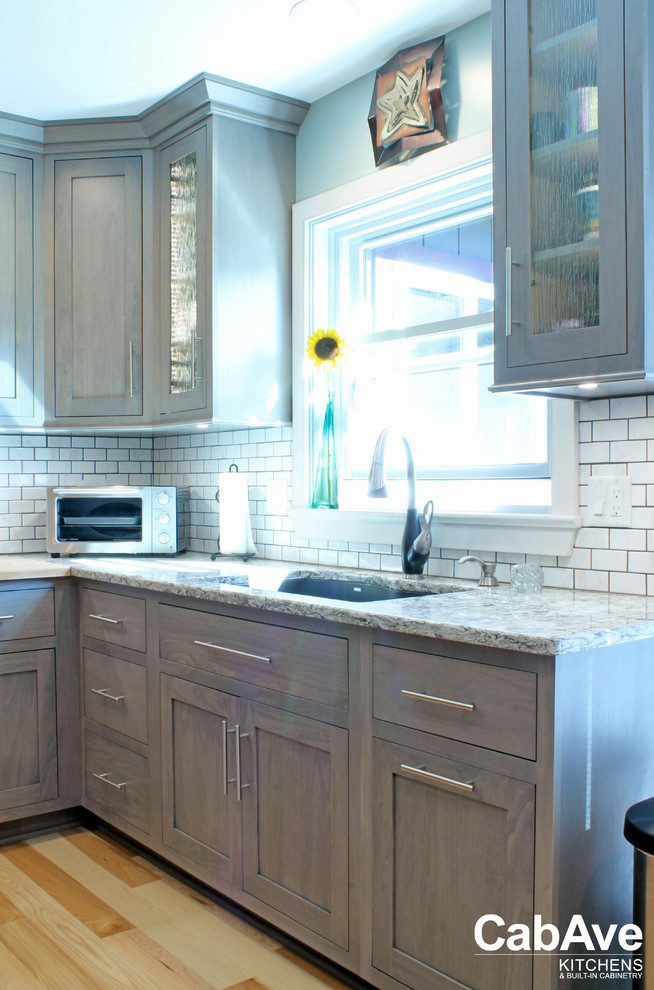 Light Gray Kitchen with Dark Gray Island Transitional Kitchen New