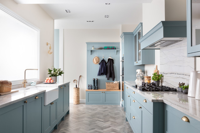 Light Teal Skinny Shaker Kitchen - Country - Kitchen - West Midlands ...