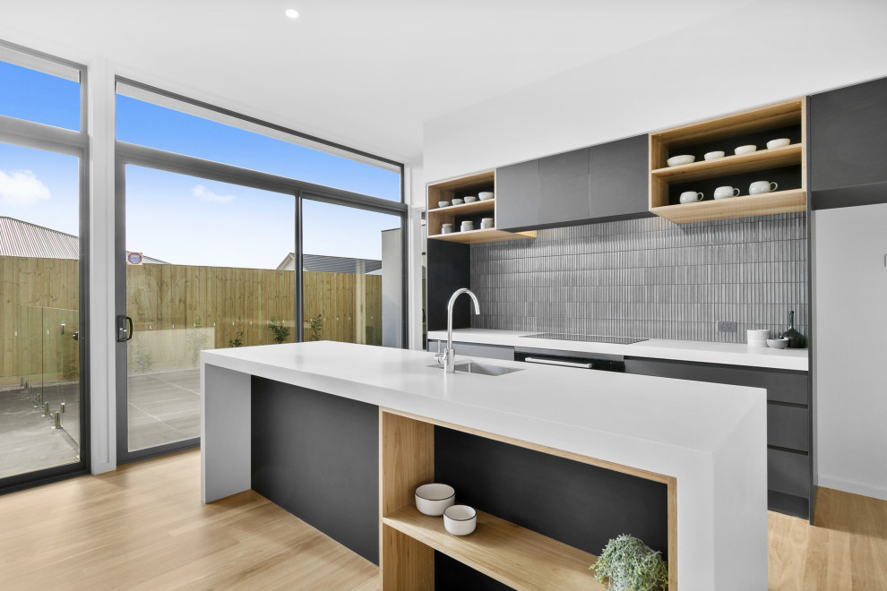 Linea Display Home Modern Kitchen Geelong by Dennehy Builders