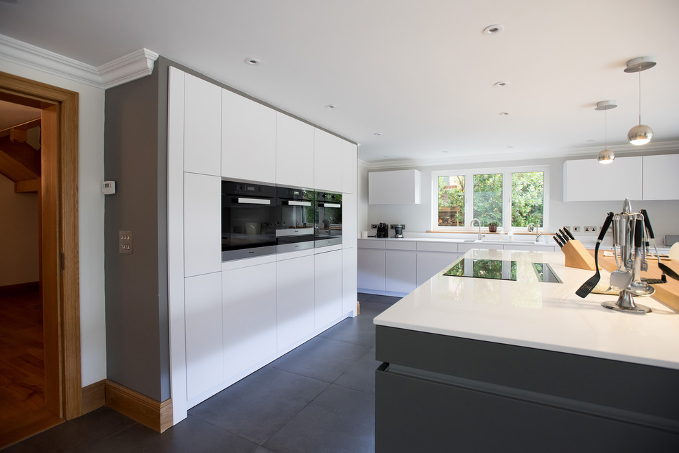 Design ideas for a contemporary kitchen in Hampshire.
