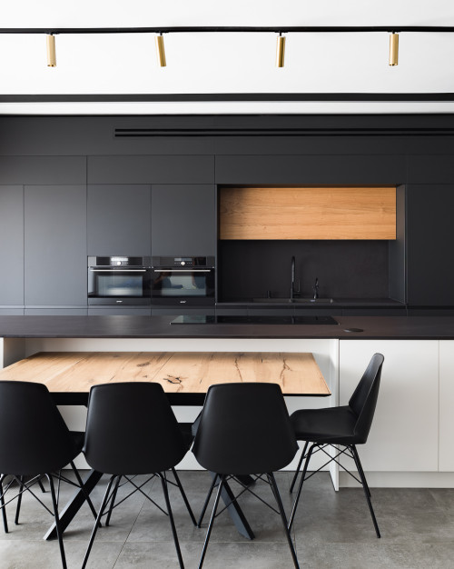 Black and White Cabinets with Black Countertop: Inspirational Design Concepts