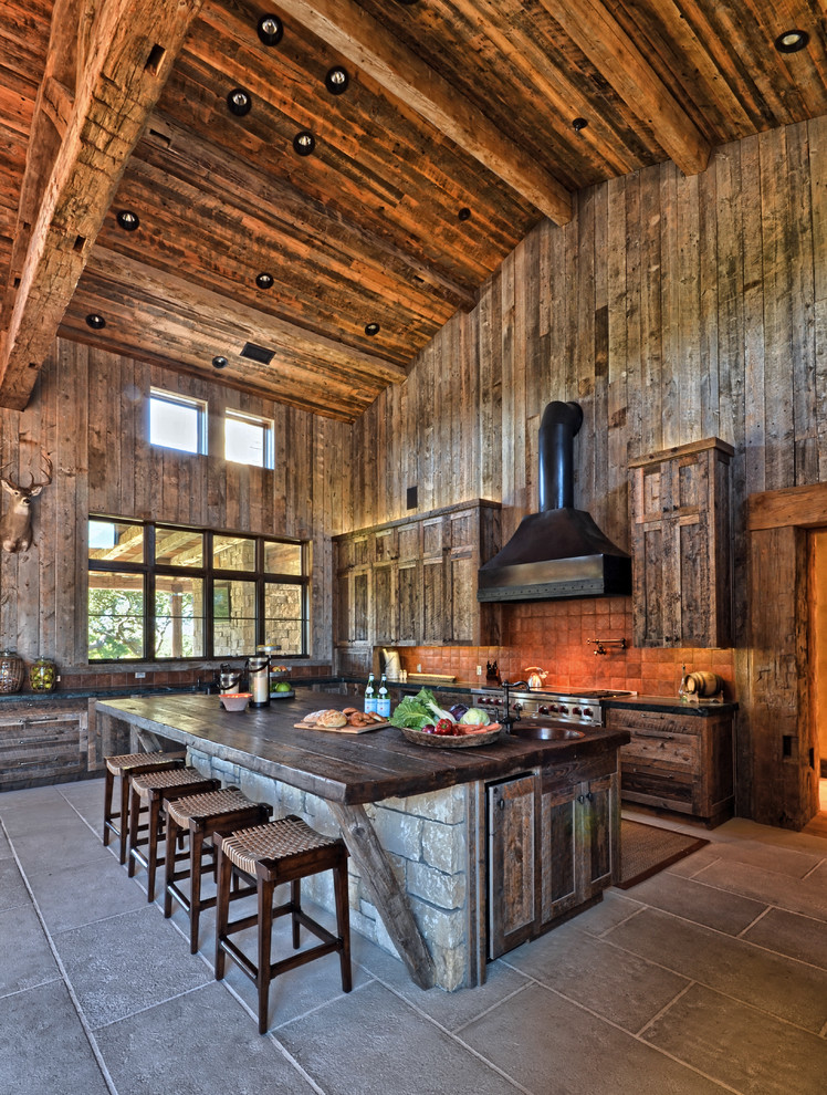 Design ideas for a rustic kitchen in Austin.