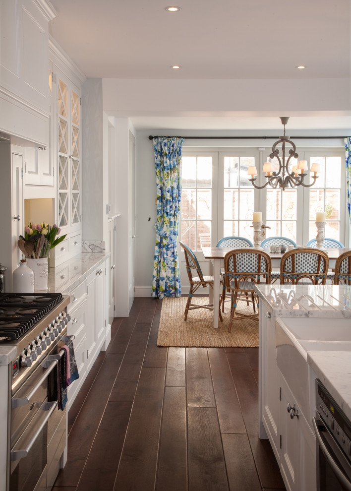 Example of a large transitional kitchen design in London