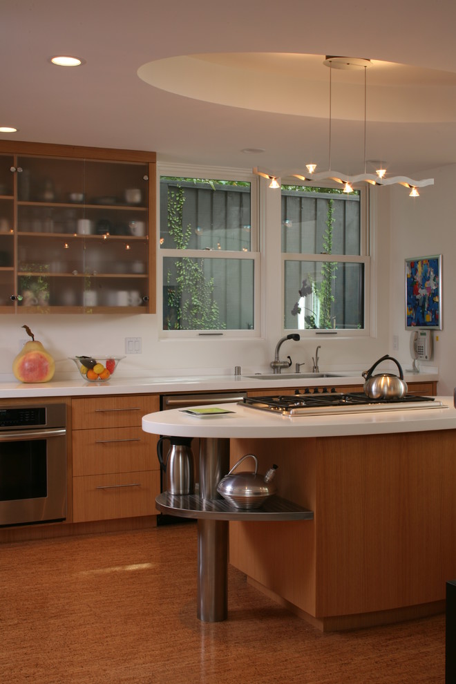 Design ideas for a contemporary kitchen in San Francisco with stainless steel appliances.