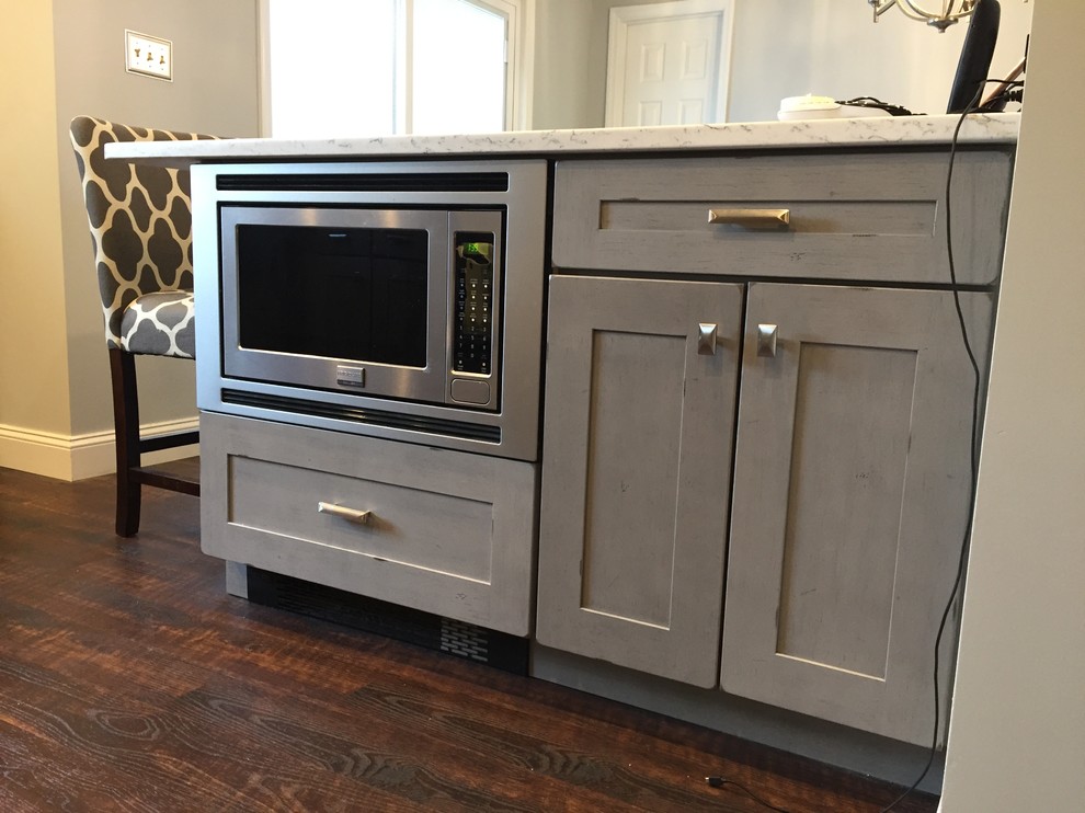 Lowes Kitchen Remodel, Farmingville, Kraftmaid Aged River Rock finish
