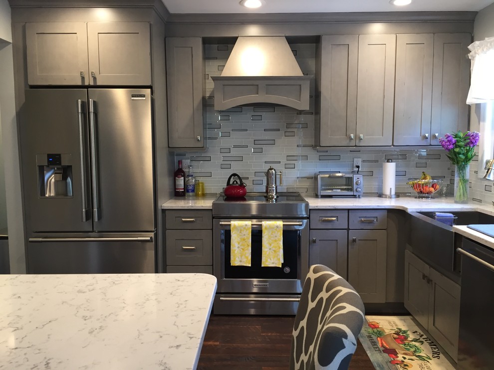 Lowes Kitchen Remodel, Farmingville, Kraftmaid Aged River Rock finish