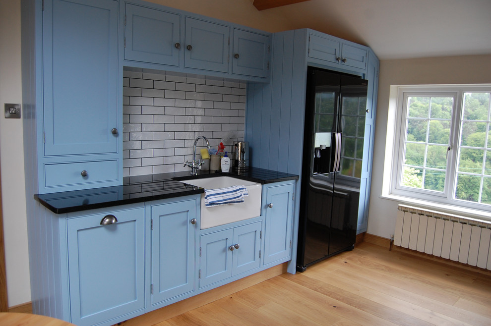 Lulworth Blue Shaker Kitchen Traditional Kitchen Cardiff By Miles Laughton Joinery Limited Houzz