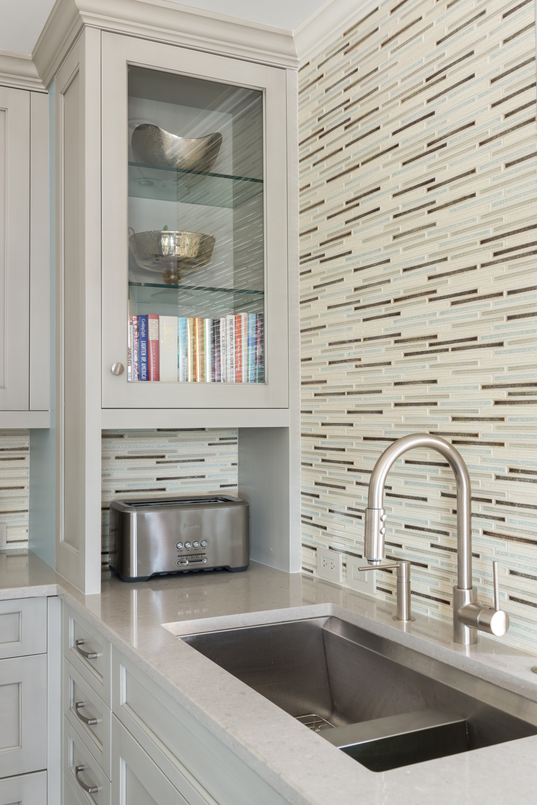 crushed glass backsplash