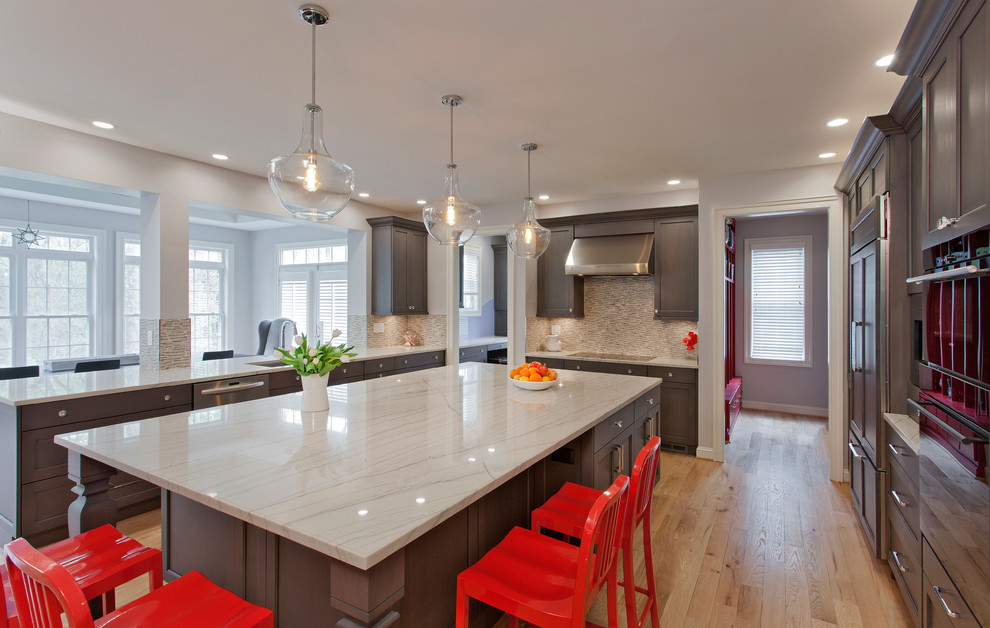 Example of a large minimalist kitchen design in DC Metro