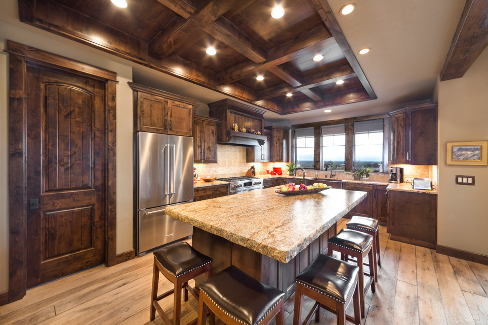 Luxury Mountain Craftsman House Plan 1497 Rustic Kitchen New York By The House Designers Houzz