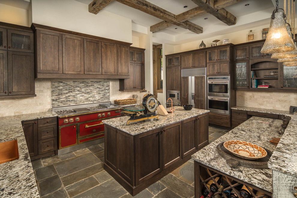 This is an example of a rustic kitchen in Charlotte.
