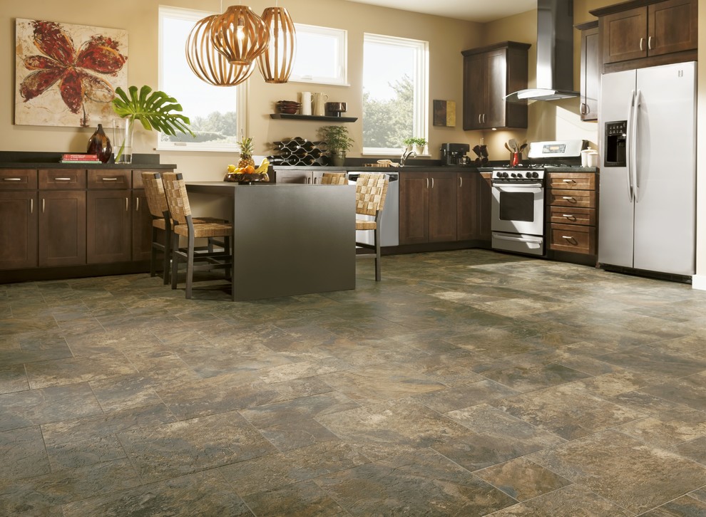 Luxury Vinyl Flooring Gallery Contemporary Kitchen Kansas City by Floor Coverings