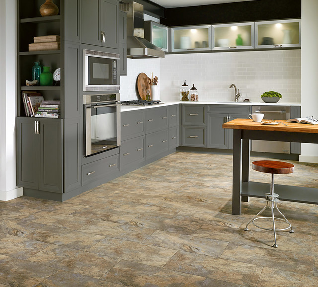 Luxury Vinyl Tile Kitchen Transitional Kitchen Columbus by Rite