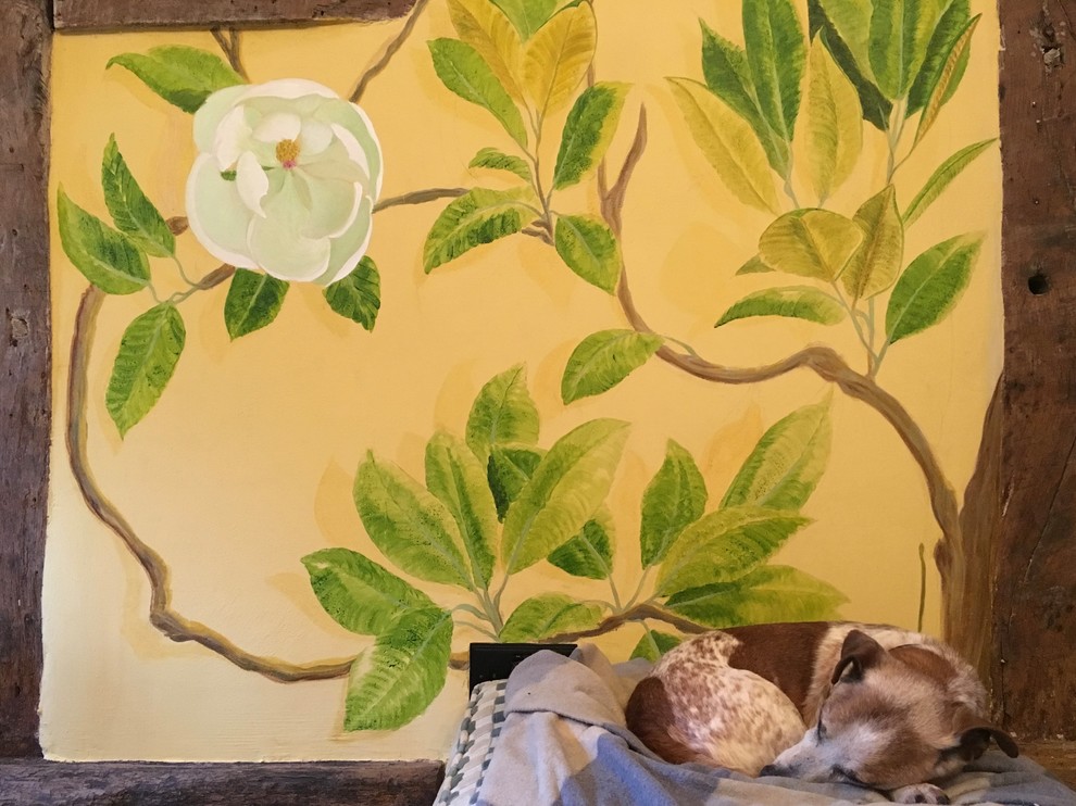 magnolia tree wall painting