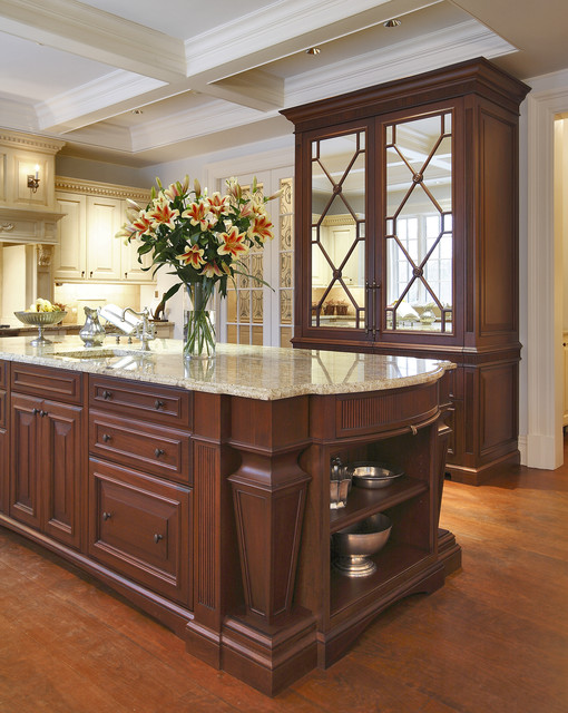 Mahogany Island & Armoire Traditional Kitchen Dallas by