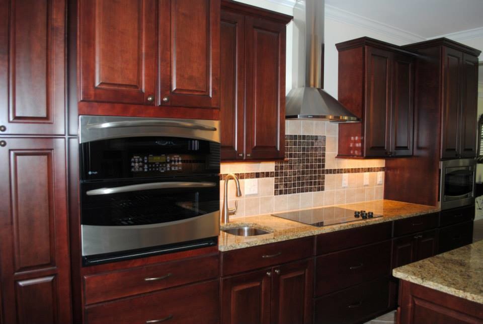 Maple in Cranberry with Black Stain, Normandy Candlelight