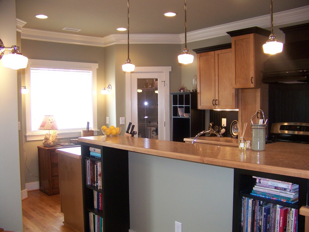 Maple Kitchen Black Trim Craftsman Eclectic Kitchen Other Houzz