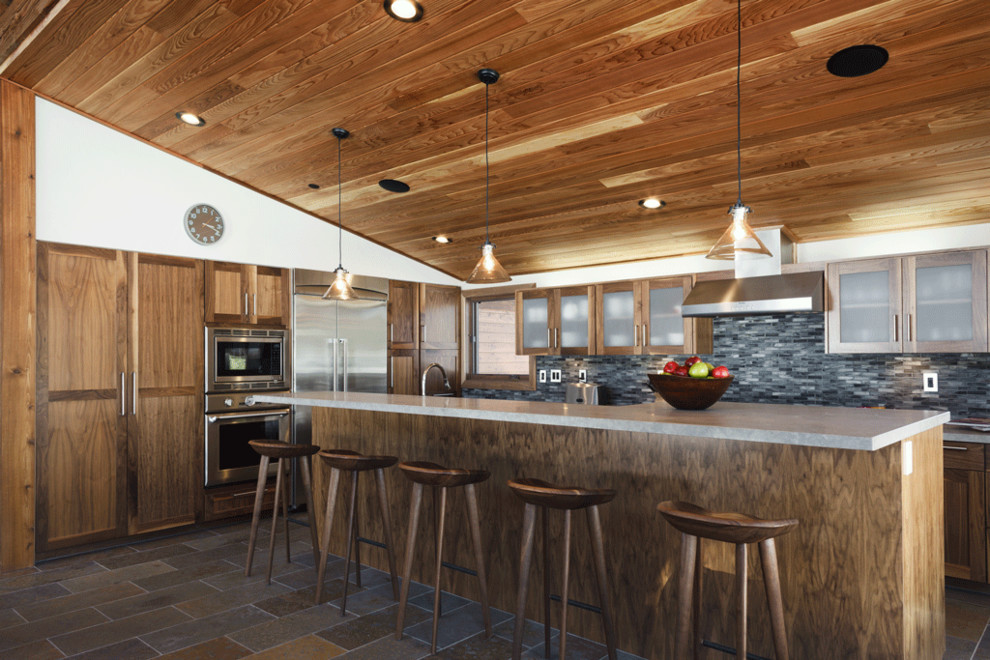 Inspiration for a rustic kitchen remodel in San Francisco with stainless steel appliances