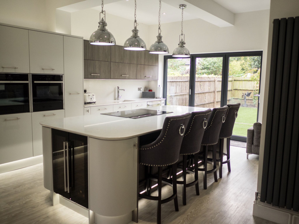 Matt Grey and Wood Effect Kitchen Modern Kitchen Hertfordshire