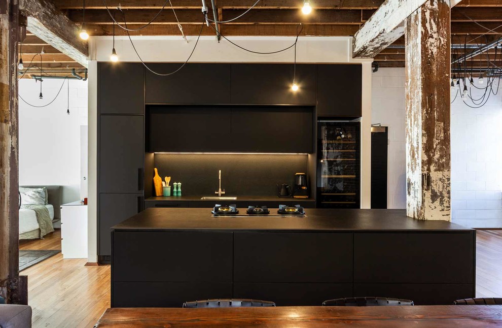 Matte Black Industrial Kitchen Industrial Kitchen Sydney by