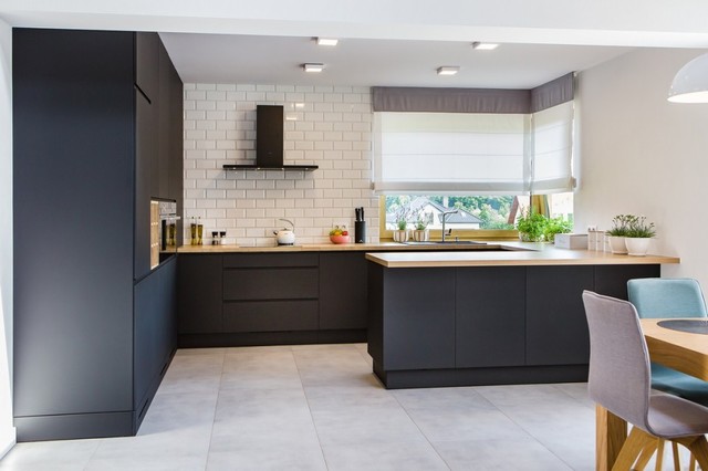 Matte Black Modern Kitchen - Modern - Kitchen - Other - by Cronos Design