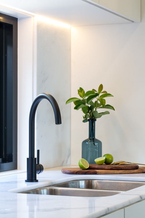 modernise kitchen with a matte black sink mixer by Meir Australia