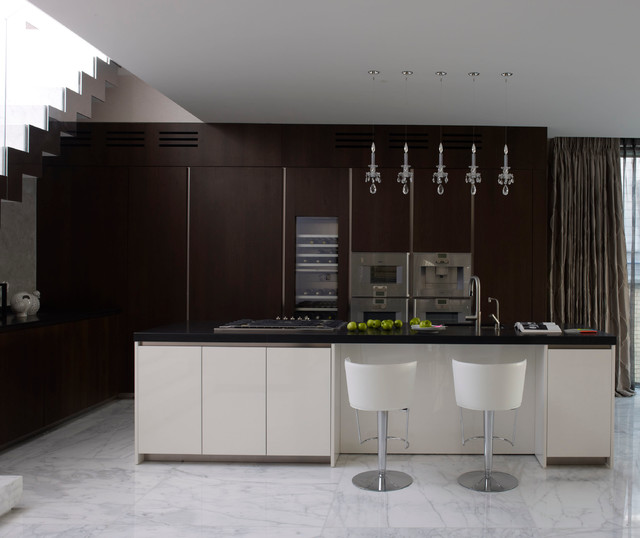 Image showcasing Mayfair Penthouse Open-Plan Kitchen - Contemporary - Kitchen - London ...