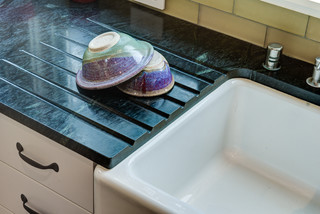 Monte Carlo Soapstone Top with a White Cabinet and Carved Drain Board from  United States 