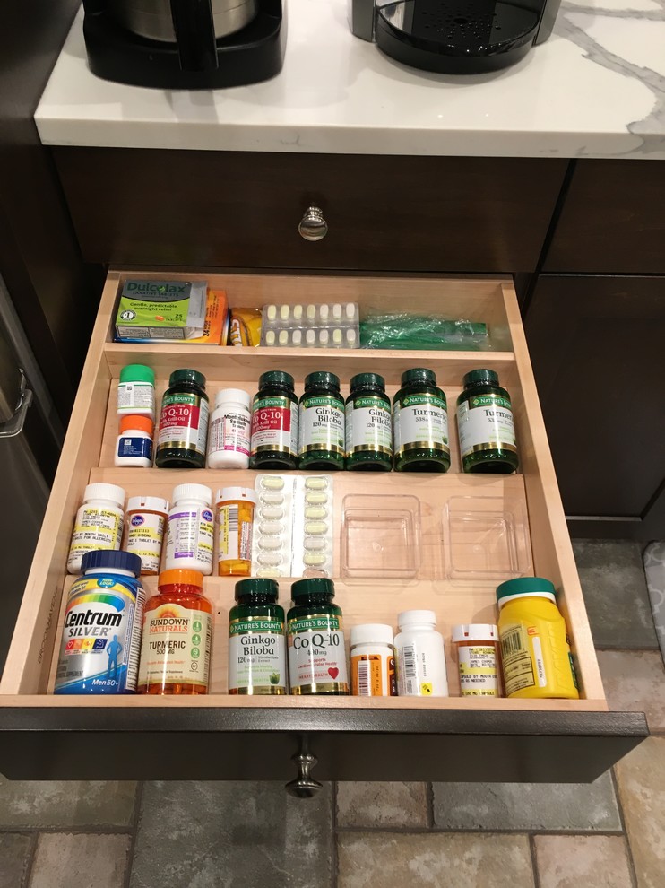 Medicine Drawer Keeps Meds Organized Transitional Kitchen Houston