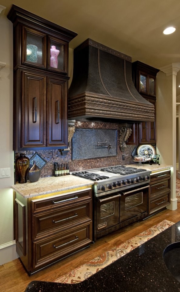 This is an example of a mediterranean kitchen in Oklahoma City.