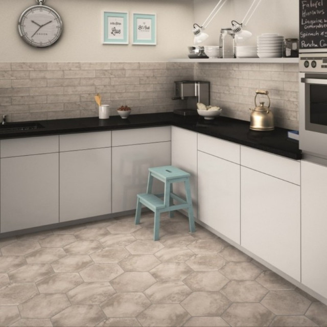 Memphis Grey Hexagon Floor Tiles Direct Tile Warehouse Cuisine