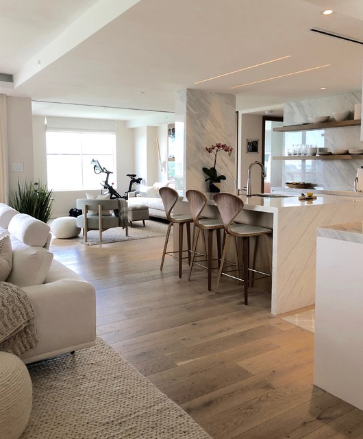 Miami Beach Modern Condo モダン キッチン マイアミ Kay Story Interiors