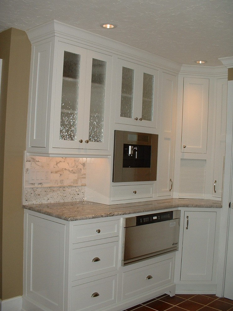 Microwave drawer in a white kitchen Traditional Kitchen Seattle