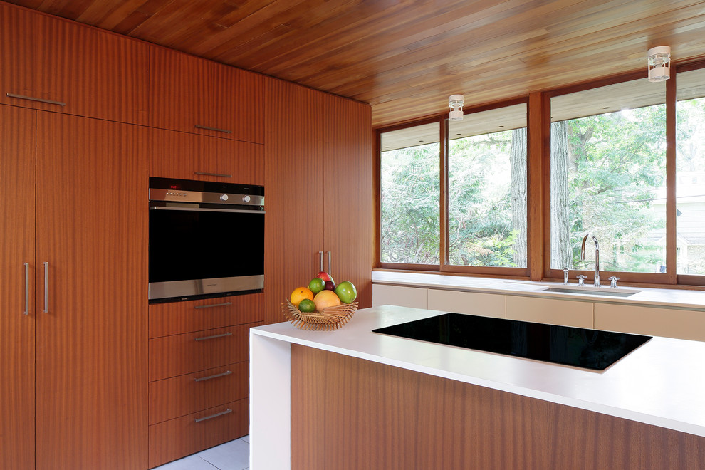 Design ideas for a midcentury kitchen in New York.