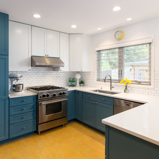 75 Kitchen with Turquoise Cabinets Ideas You'll Love - January, 2024