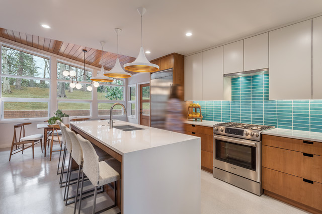 Mid Century Modern Split Level Renovation Mid Century Kuche Sonstige Von Tindall Architecture Workshop Houzz