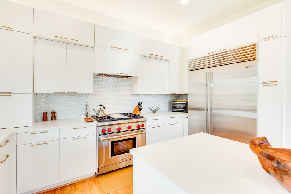 Mid Century ModernWhite Aspire Kitchen Modern Kitchen Birmingham