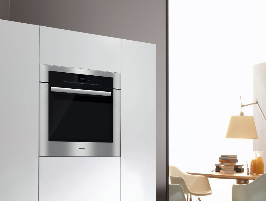 Miele 30" Convection Oven Stainless Steel H6580BP Contemporary Kitchen Los Angeles by