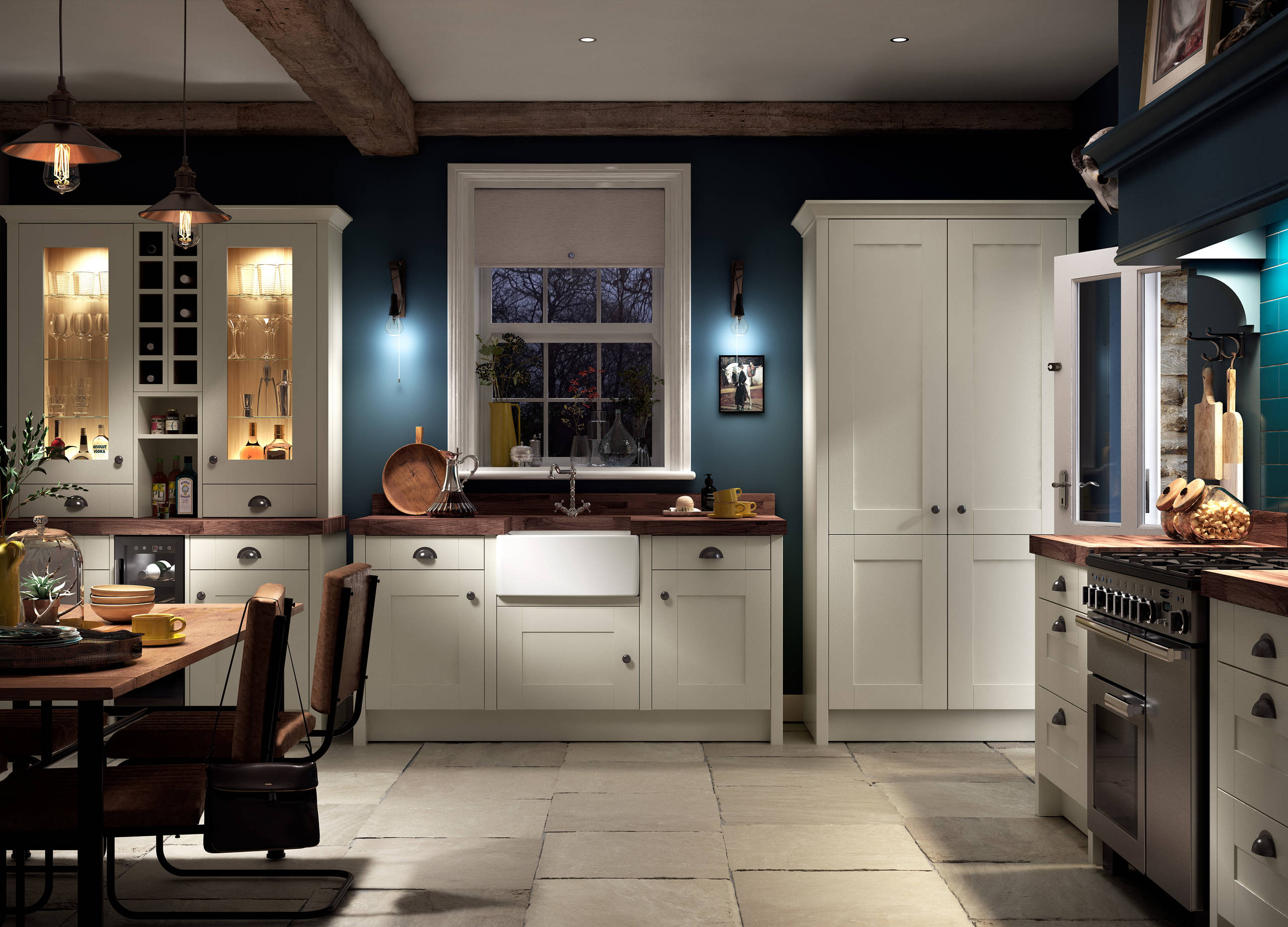 Milton Bone Country Home Kitchen With Concrete Floor Traditional Kitchen Other By Wickes Houzz