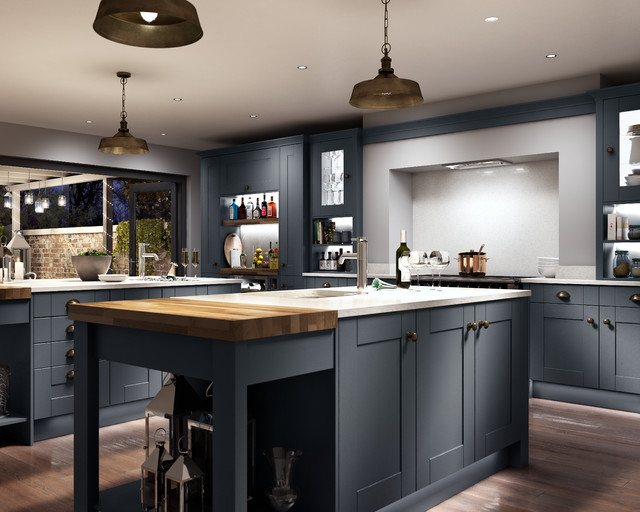 Milton Midnight Rich Navy & Deep Charcoal Kitchen Traditional
