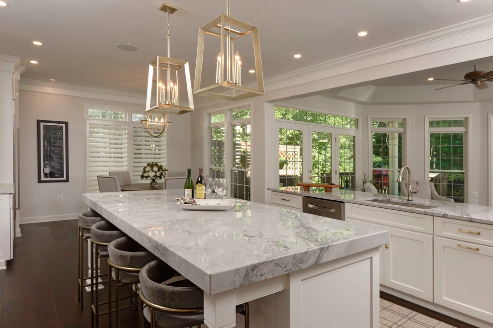 Mitered Marble Island - Transitional - Kitchen - Jacksonville - by Sync