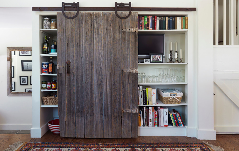 Inspiration for a contemporary kitchen remodel in Providence with open cabinets