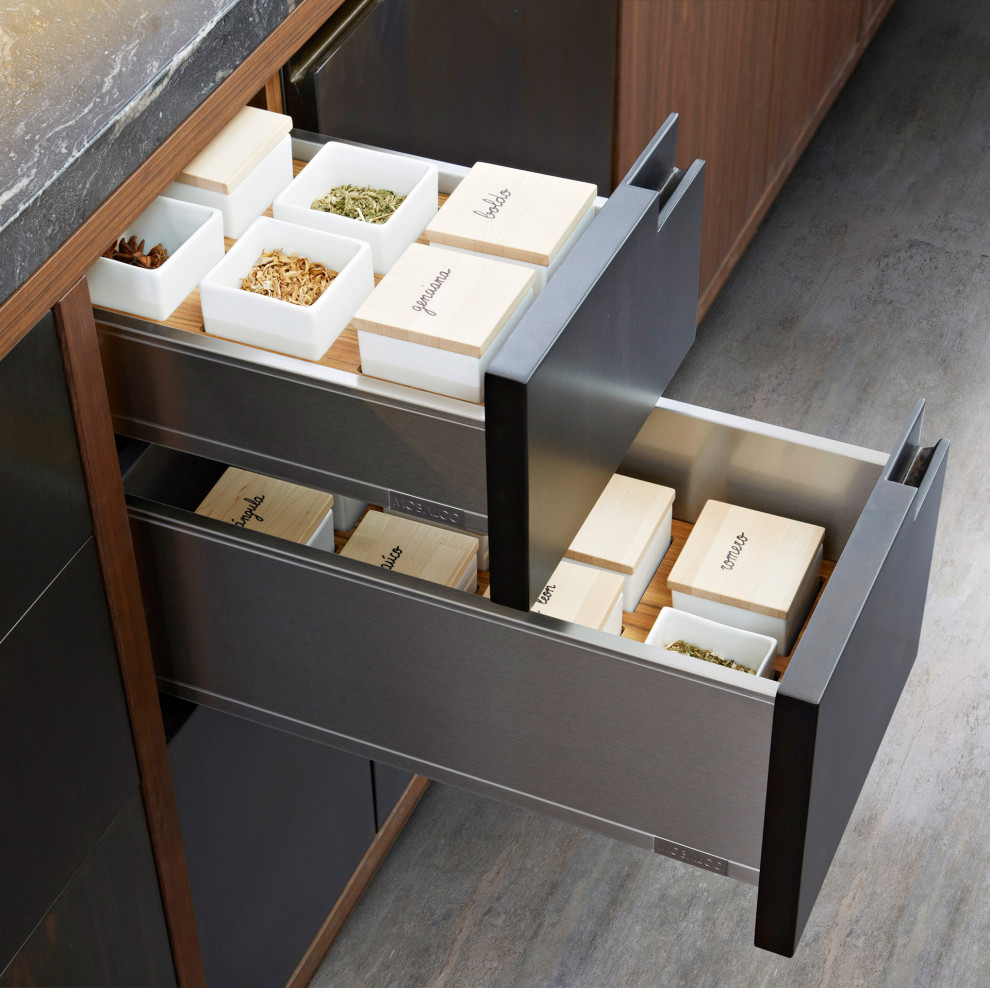 Mobalco Stainless Steel Drawers Contemporary Kitchen