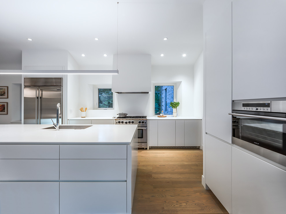 Stone Facade Modern Kitchen Boston by Cutting Edge Homes Inc