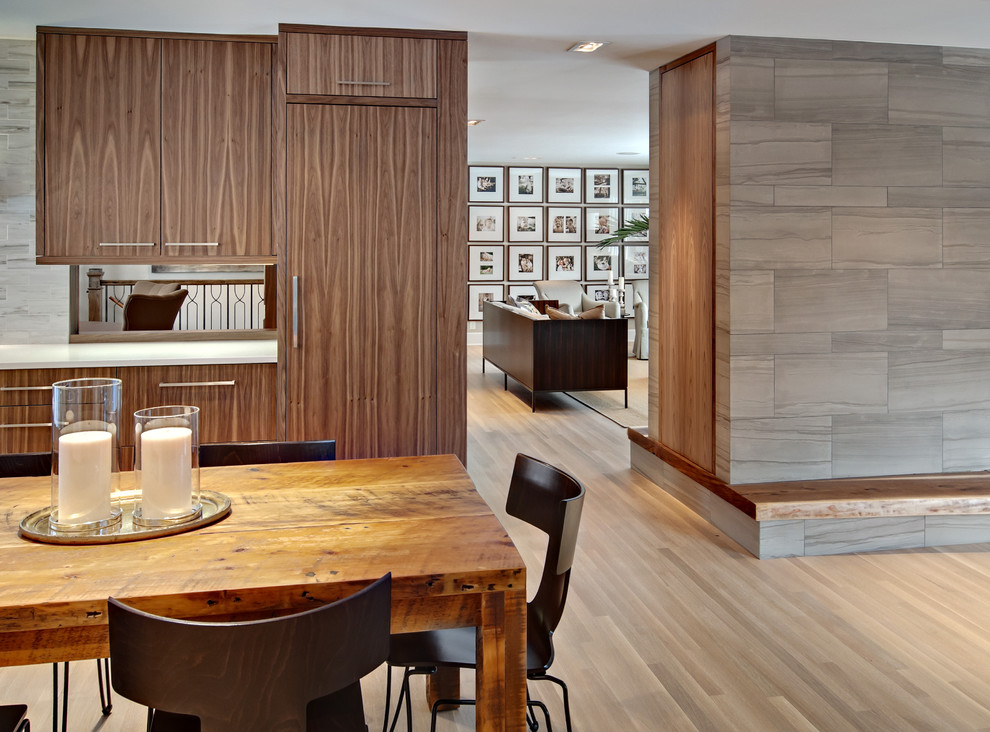 Inspiration for a contemporary open plan kitchen in Minneapolis.