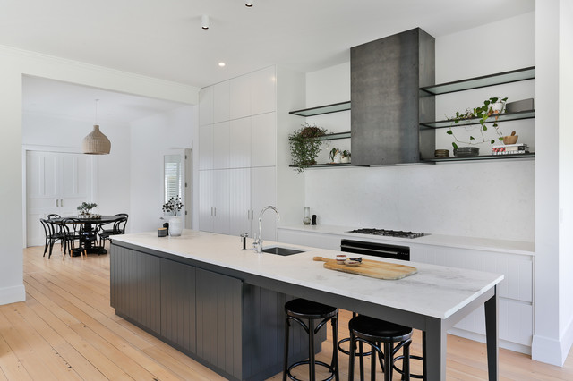 Modern black and white kitchen - Transitional - Kitchen - Auckland - by ...