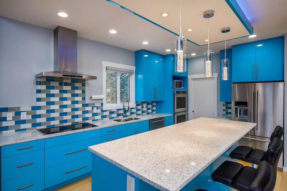 Modern Blue Modern Kitchen Other by Paradise